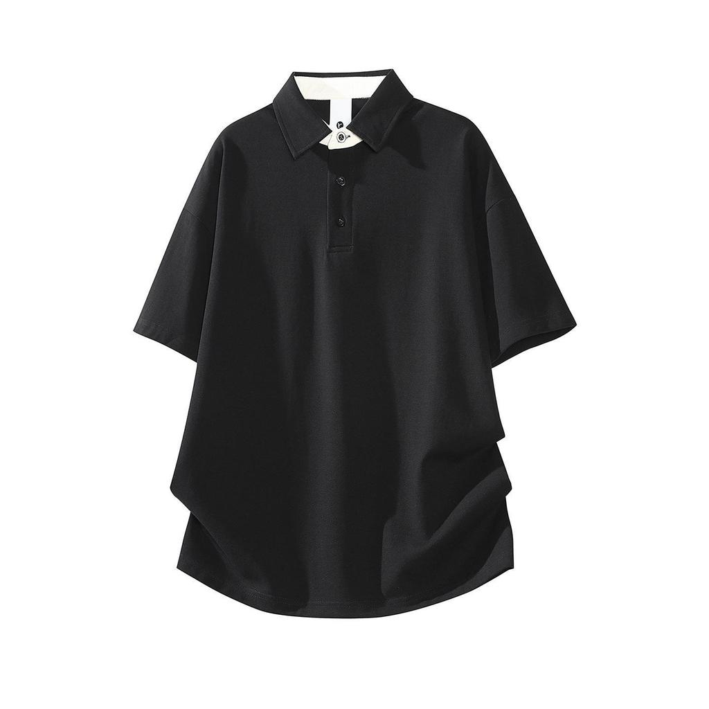 Trendy 2026 Men's Japanese-Style Loose Fit Short Sleeve Polo Shirt