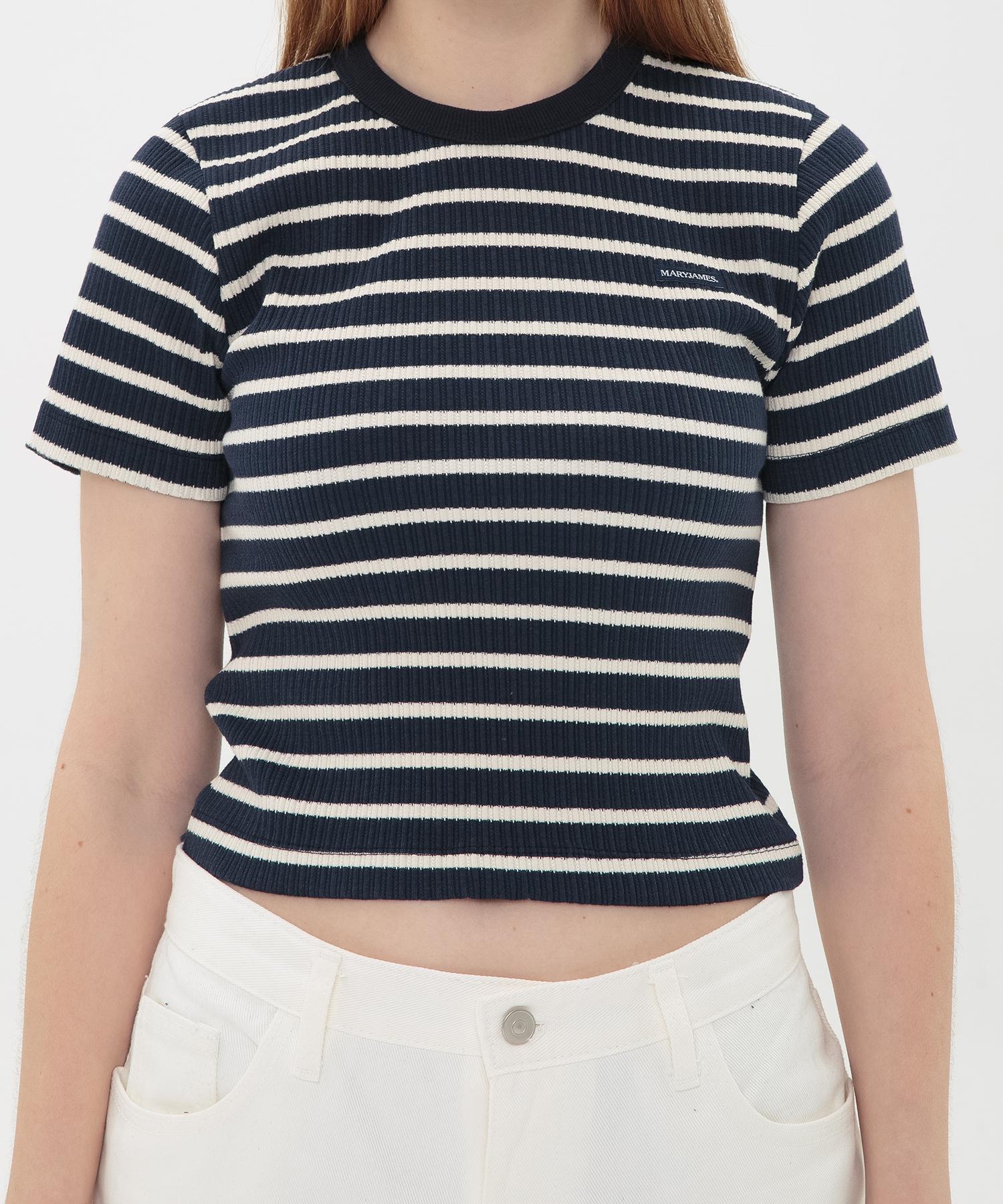 Mary James (W) Confrigo Crop T-Navy Free