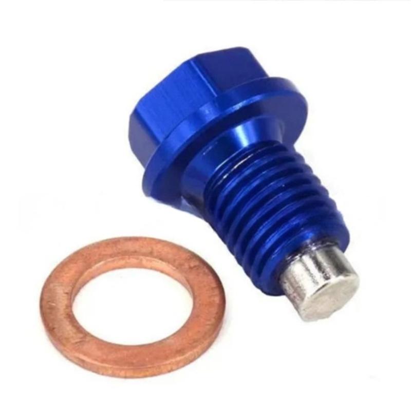 Motorcycle Magnetic Oil Drain Bolt Replacement with Washer Aluminum Service Part for Routine Garage Maintenance for YZ450F YZ125 YZ250F,