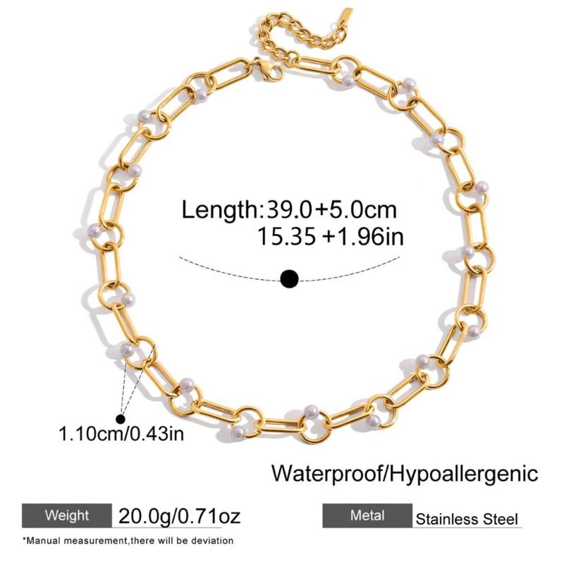Fashionable Simulated Pearls Charm Necklace Lightweight Design Daily Wear Formal Event Collarbone Chain Gift