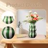 Painted Striped Ceramic Vase Birthday Gift Table Centerpiece Flower Arrangement for Table Entryway Living Room Shelf Office