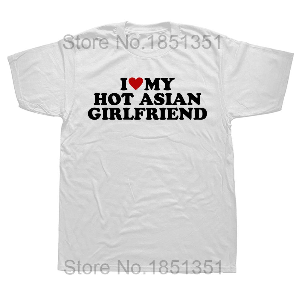 Ich liebe meine heiße asiatische Freundin T-Shirt T-Shirts Kleidung Lustiges T-Shirt Klassisches Geschenk Ich liebe asiatische Mädchen Kurzarm Kleidung Top T-Shirt