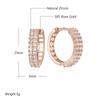 Rose Color Trendy Gold Hoop Earrings For Women Full Shiny Natural Zircon Accessories Vintage Bride Wedding Jewelry