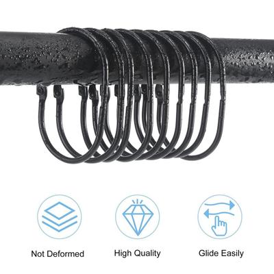 12Pcs Bathroom Shower Curtain Rings Rust Proof Tightly Closed Anti-Drop Smooth Gliding Curtain Hooks Bathroom Accessories