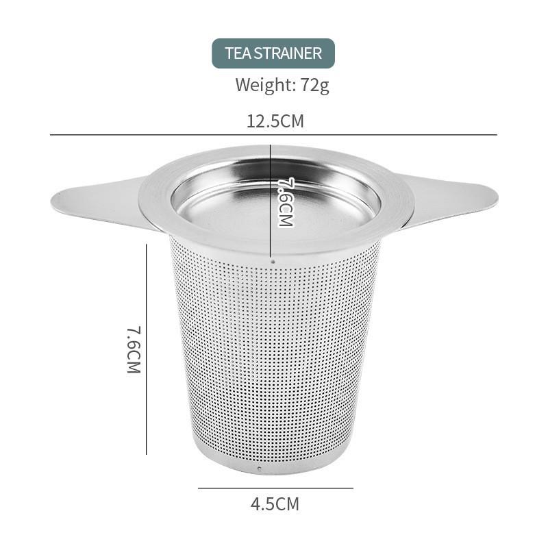 304 Stainless Steel Tea Strainer & Infuser with Silicone Lid - Tea Set Accessory.