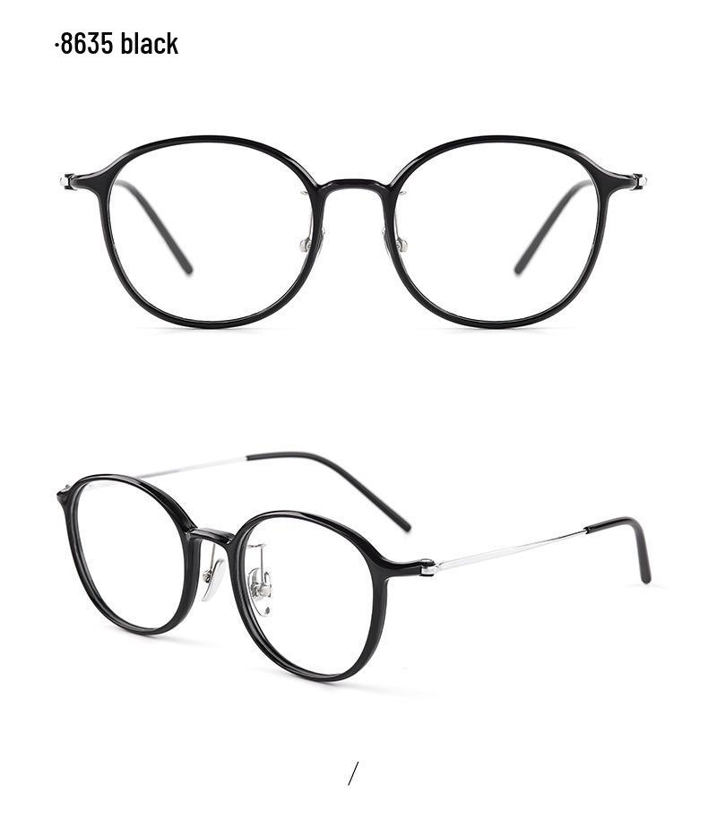 6.8g Ultralight Pure Titanium Small Round Eyeglasses Frame – Trendy Internet Celebrity Style