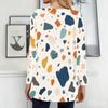 Women Plus Size Long Sleeve T Shirt Round Neck Colorful Printed Loose Longline Top With Pockets