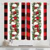 Set Of 2 Christmas Balls Pine Leaves Pinecones Printed Curtains Window Decorations Home Room Made Polyester