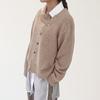 Spring New Korean Style Diagonal Button Irregular Design Lazy Style Sweater Cardigan Round Neck Knitted Jacket for Women Wholesale