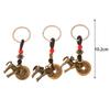 Chinese Lucky Horse Car Keychain Zodiac Brass Gourd Five Emperors Money Key Chain Metal Feng Shui Coins Lucky Key Ring