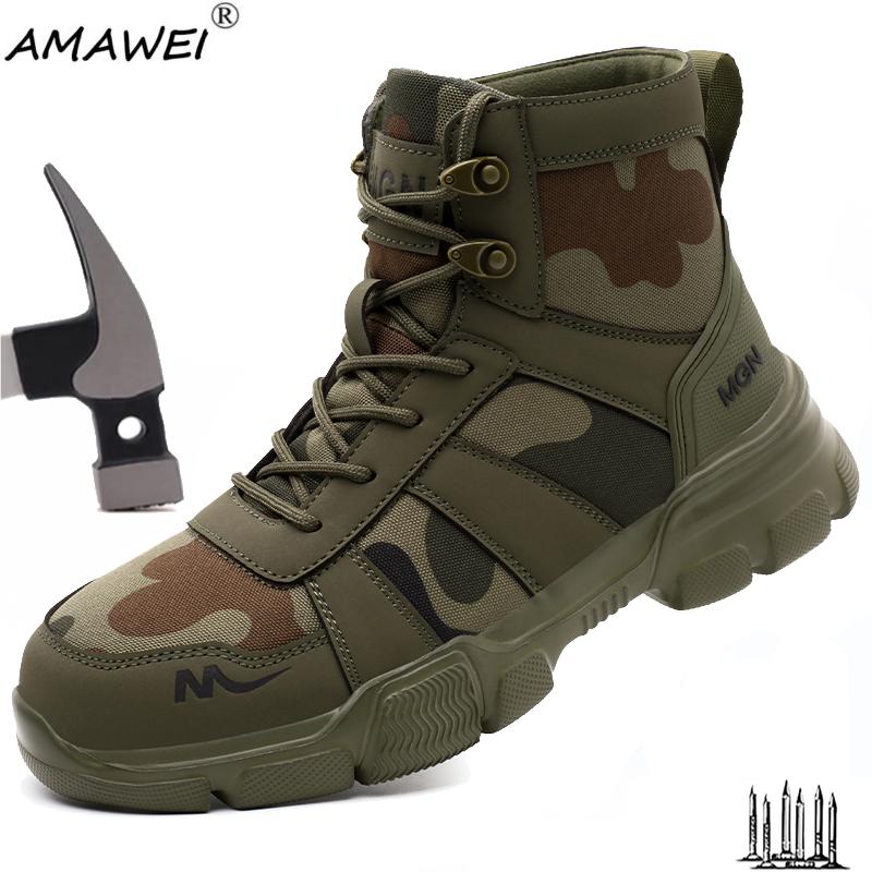 Herren Sicherheitsschuhe Stahlkappe Arbeitsschuhe Durchtrittsicher Unzerstörbare Schuhe Schutzstiefel Bauarbeitsschuhe