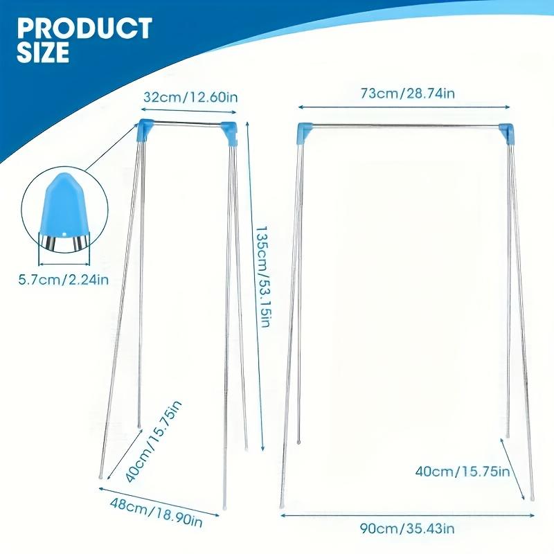 Multi-Functional Portable Clothes Hanger Extendable Foldable Metal Rack, Suitable for Home, Laundry, Camping, and Travel