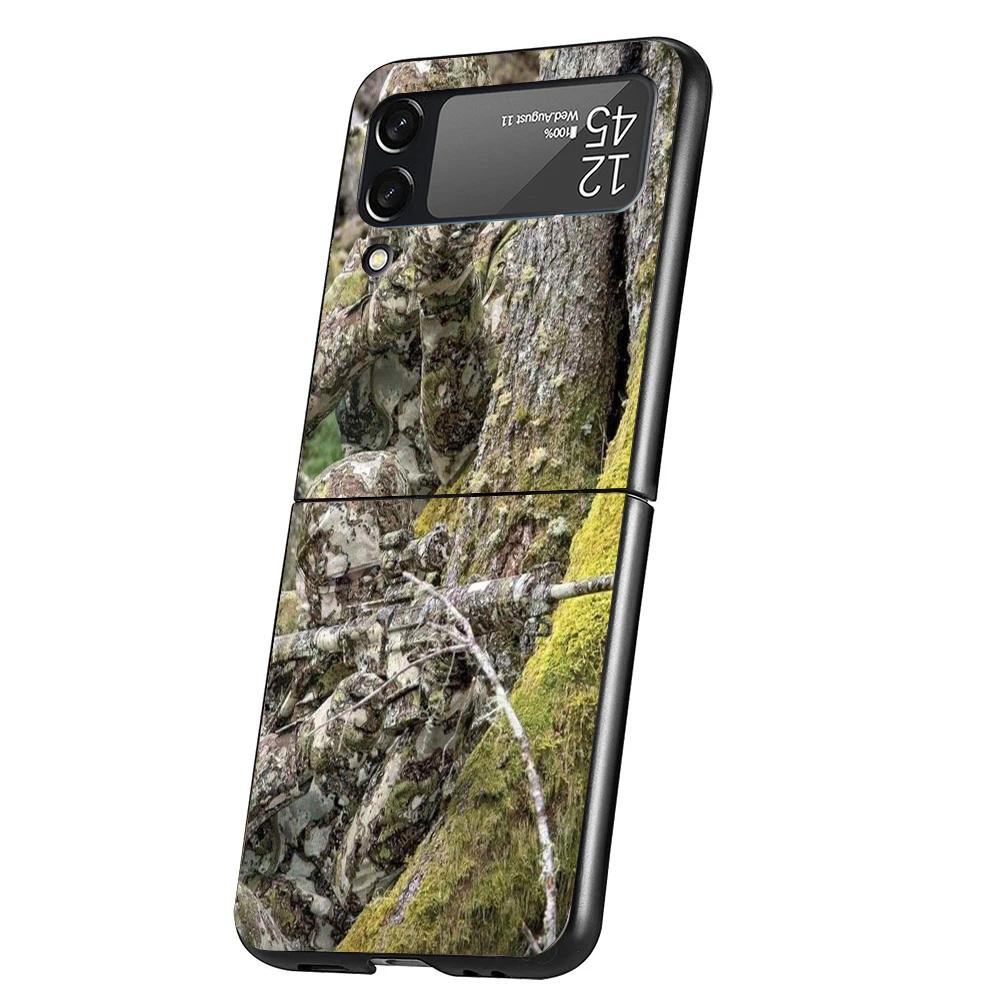 Camouflage Military Cover Phone Case For Samsung Galaxy Z Flip 7 6 5 4 3 5G Flip7 Flip6 Flip5 Flip4 Flip3 Black Fundas Shell Gal