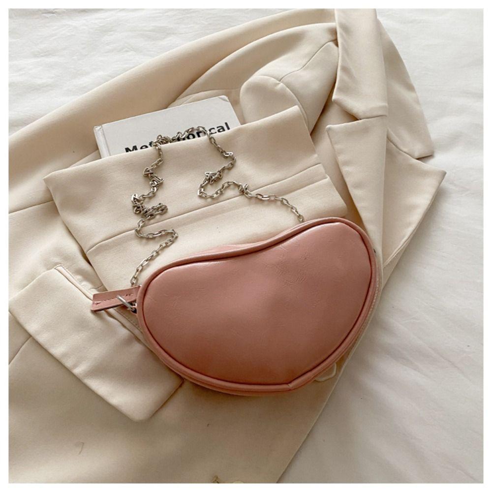 Buckle Heart Cross Bag Y2k PU Leather Bag New Heart Shoulder Bag  for Women