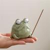 Light Green Ceramics Frogs Miniature Statue Incenses Stick Holder Funny Animal Incenses Burners Tabletop Decors Gift
