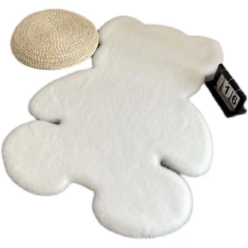 Irregular Shape Faux Rabbit Fur Rug for Living Room, Bedroom, or Dining Room