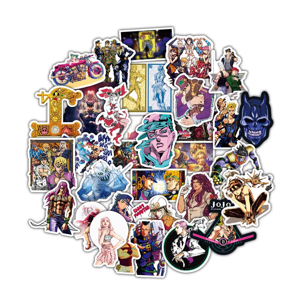 Bizarre Adventure 50 Waterproof Moe Waterproof Car JoJo's Stickers, Stickers, Stickers, Goods, Stickers, PVC, Anime, Cute, Guitar, Notebook,