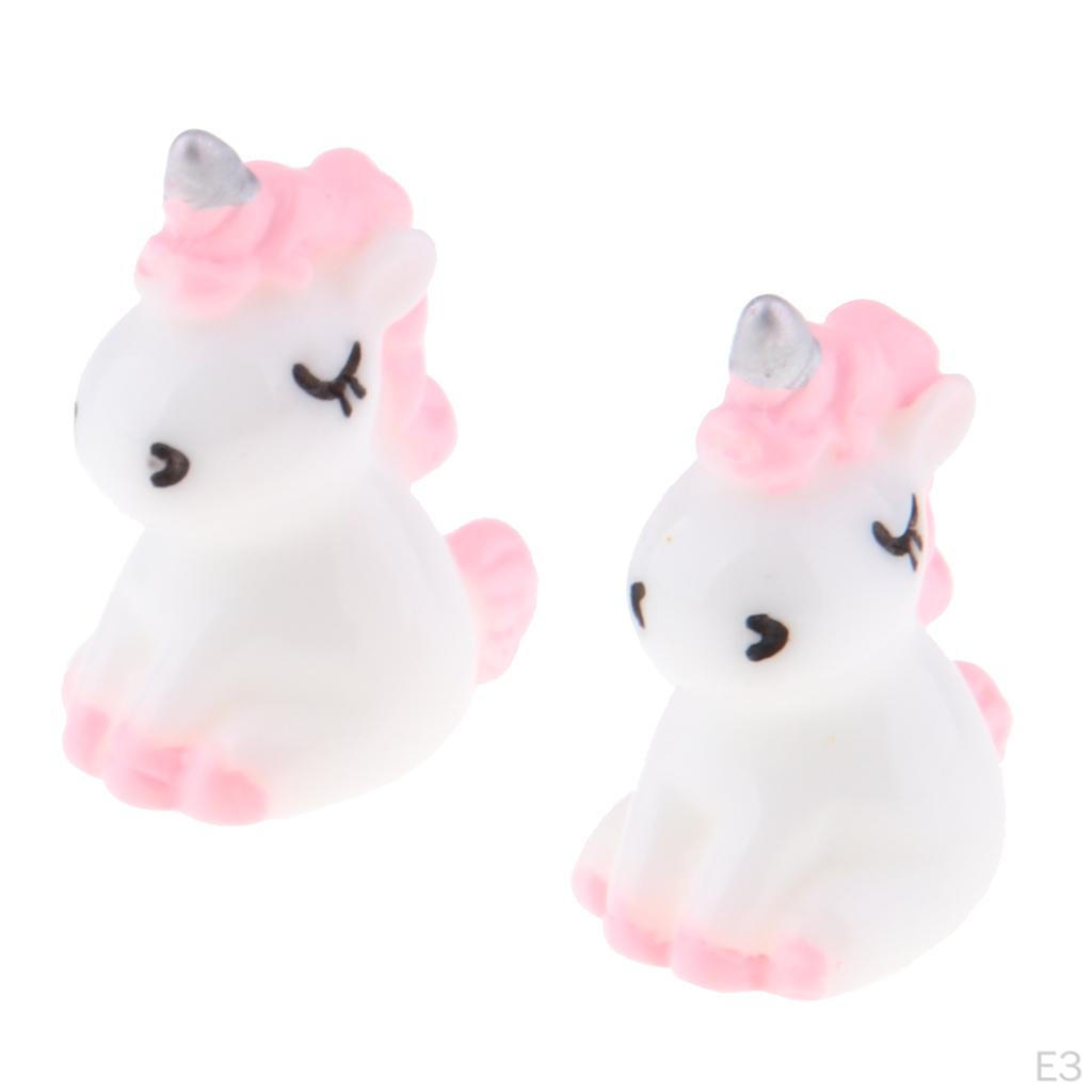 20Pcs Mini Resin Cute Statues Miniature Fairy Garden Ornaments Pink