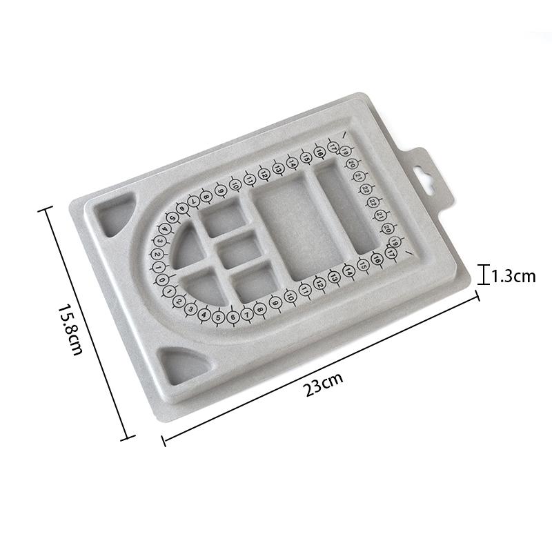Graues beflocktes Perlenbrett für DIY Armband Halskette Perlen Schmuckherstellung Organizer Tablett Design Handwerk Messwerkzeug Zubehör