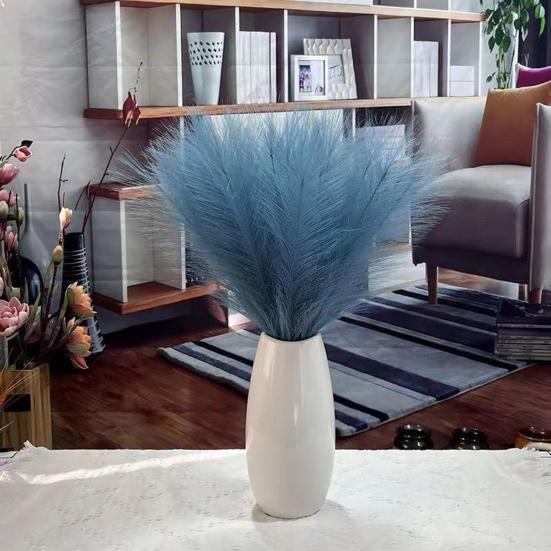 Vibrant Artificial Pampas Grass - 10 Pieces, Fade-Resistant Synthetic Fiber for Bohemian and Modern Decor