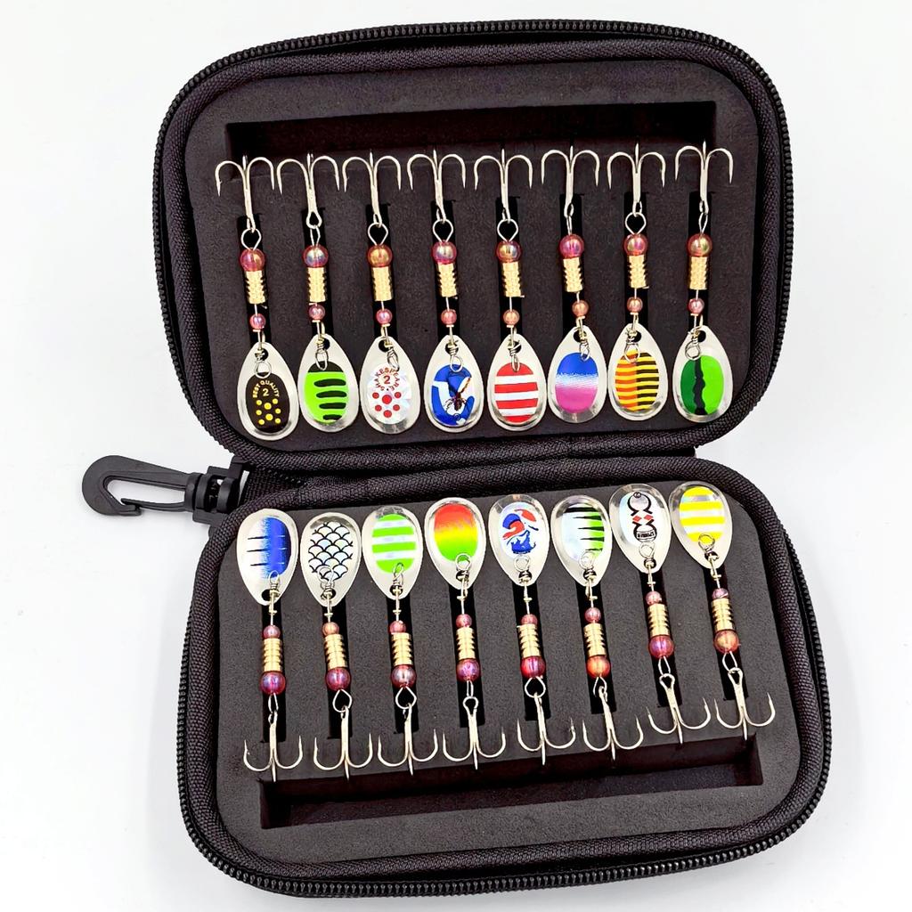 Jig Spinner Bait Kit With Tackle Box 3g Rotating Spinner For Pike Salmon Sea Fishing Wobbler Trolling Hard Surface Topwater Lure