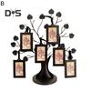 Family Tree Picture Frame Metal Tree Photo Frame Stand with 6 Ornamental 1.77" X 2.56"/2.17" X 3.15" Frames for Wall Table Decor