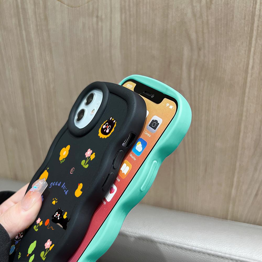 Big Wave Edge Soft Silicone Material Macaron Phone Case Shockproof Protective Rubber Casing for iPhone Samsung Huawei Honor Xiaomi Redmi OnePlus Moto