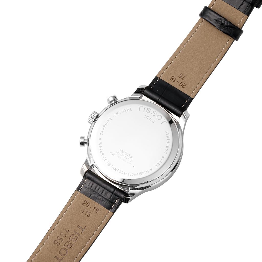 Tissot Junya Kollektion Quarzuhr Herrenuhr 42mm Schwarzes Zifferblatt Lederarmband T063.617.16.057.00