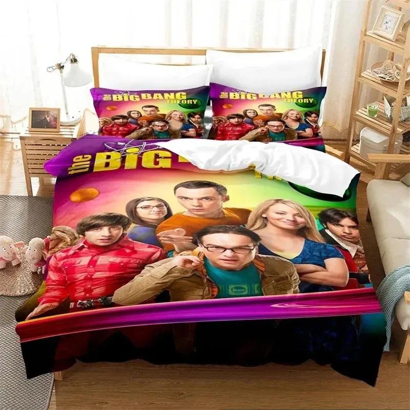 3D-tryck Big Bang Theory Sängklädesset, Påslakan Täcke Sängset Quiltöverdrag Örngott, King Queen Twin Storlek Pojkar Flickor Vuxna