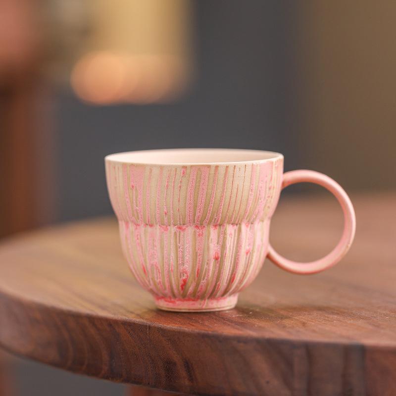 Nordic Ceramic Coffee Cup Latte Latte Flower Afternoon Tea Cup High Value Household Water Cup Mug