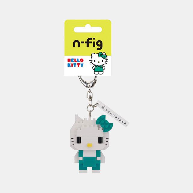 [bandai] Hello Kitty Nanoblock Figure Keychain - n-fig Green Edition
