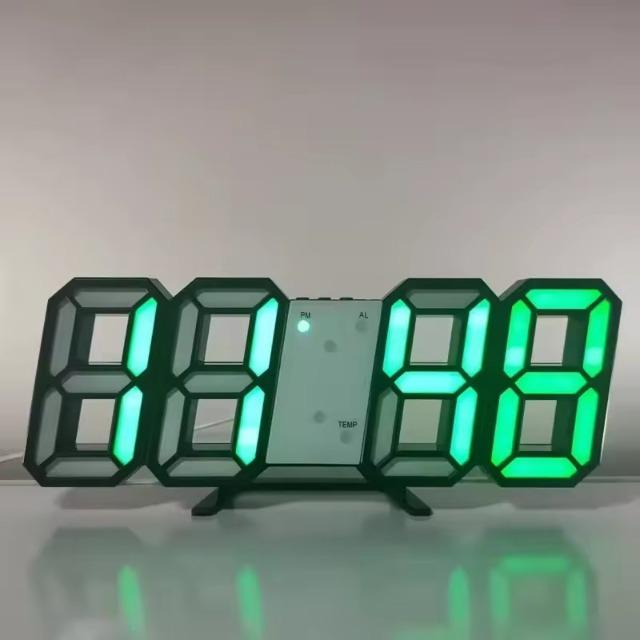 Modern Electronic LED Digital Clock - Alarm Wall/Desk Watch with Time/Date/Temp, Home Decoration for Bedroom Living Room