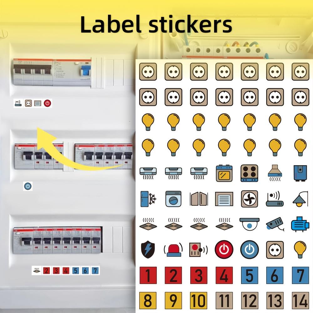 70pcs/Set Electrical Panel Label Stickers | White Power Distribution Box Electrical Screen Panel Circuit Breaker Reminder Stickers Convenient
