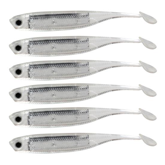 6Pcs Fishing Soft Baits 3D Eyes Realistic Shape Vibrant Color Mini Size Portable Artificial Lures Fishing Spinner Baits