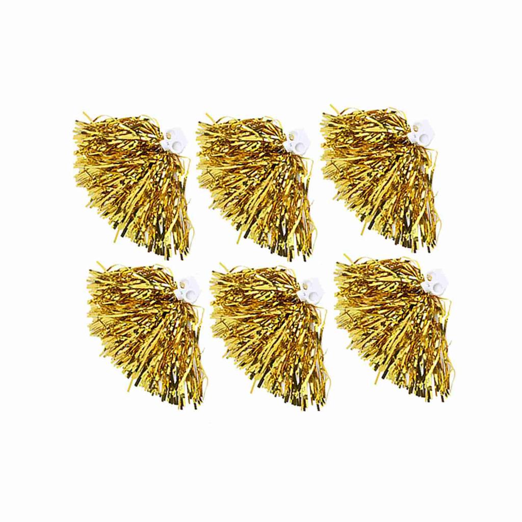 6pcs Cheer Er Pom Poms Cheer Sports Party Dance Accessories (golden)