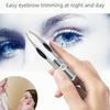 LED-Illuminated Stainless Steel Eyebrow Trimmer with Tweezers and Hair Removal Tool