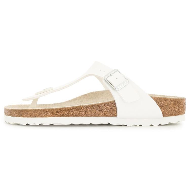 Birkenstock Gizeh Резиновая подошва Износостойкие Шлепанцы Унисекс Белый Коричневый 0043733 37