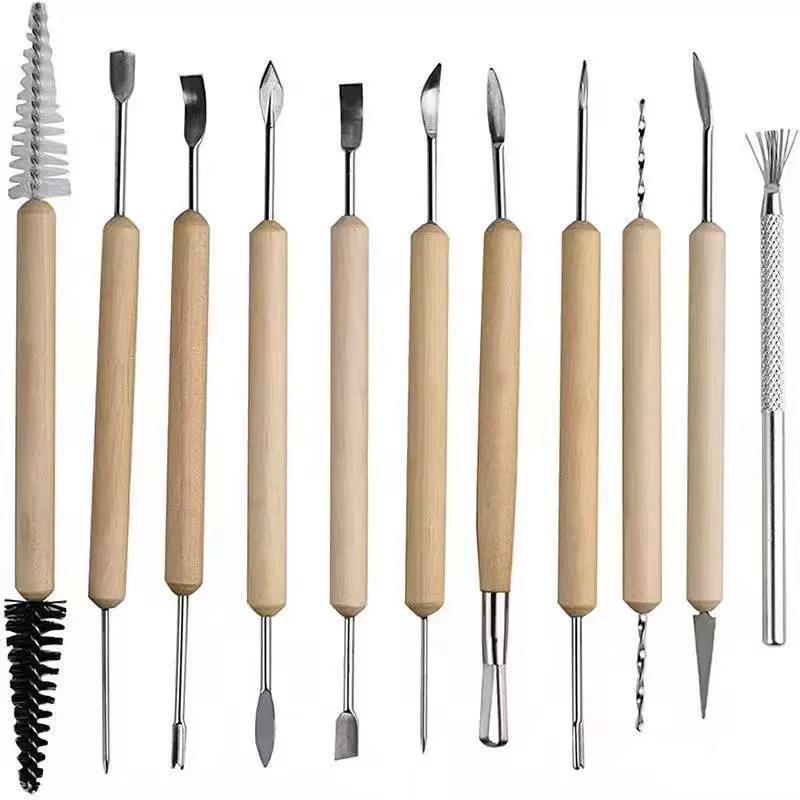 11-Piece Cross-Border Pottery Tool Set with Carving Knives and Clay Sculpting Tools