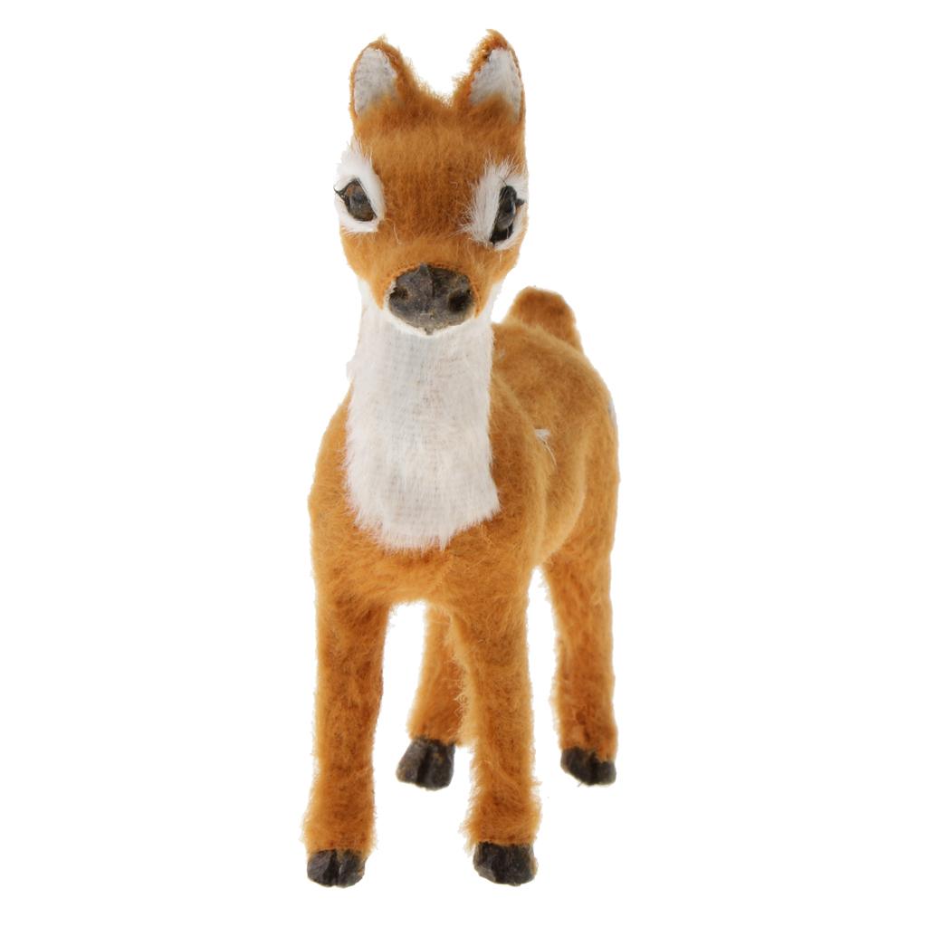 Standing Simulation Polyethylene Small Deer Reindeer Xmas Home Decor Gray