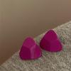 Rose red triangular stud earrings, simple and sweet, personalized design earrings, fashionable sweet and cool style earrings, women