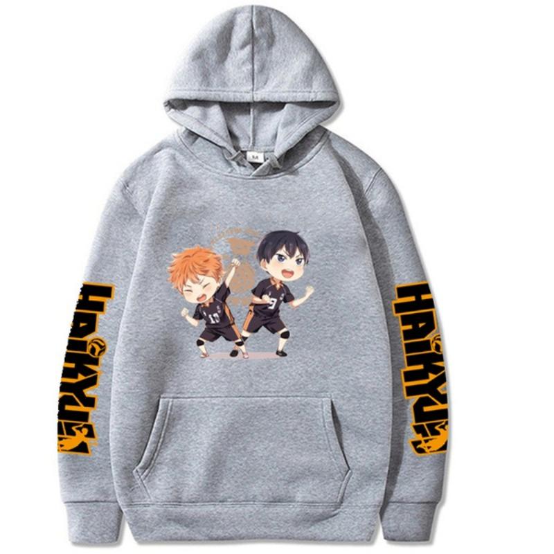 Japan Anime Haikyuu Shoyo Hinata and Tobio Kageyama Graphic Printed Hooded Men Women Manga Hoodies Casual Pullover Sweatshirt