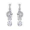 Bridal Crystal Necklace Earrings Set Women Decorative Jewelry for Wedding Anniversary