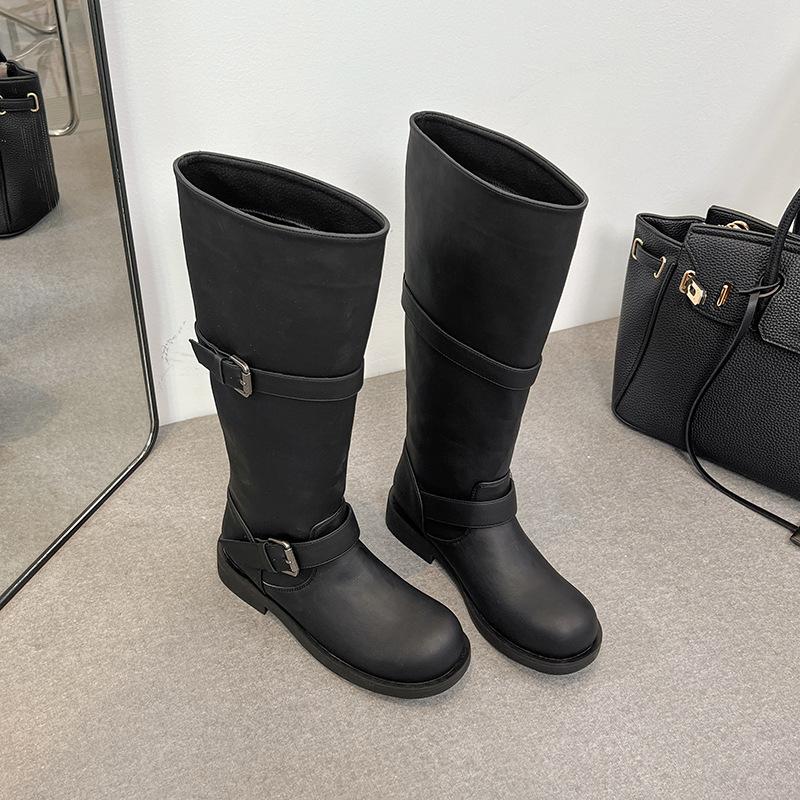 Boots Women s Western Cowboy High Boots Platform Martin Boots New Coarse Heel Maillard Boots Brown Chelsea Boots 35