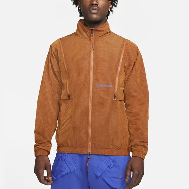 Jordan Sportswear Series Detachable Long Sleeve Logo Stand Collar Jacket Men Jacket Orange DH3289-220