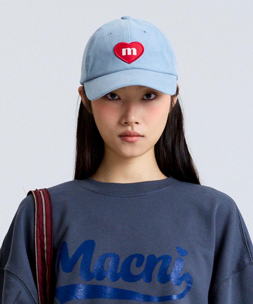 Makeuni Corduroy Heart Deep Ball Cap Sky Blue