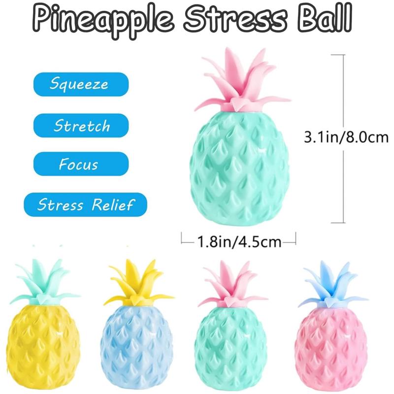 Pineapple Stress Ball Fidget Toys Ball for Pressure Release Party Gifts Stress Relief for Kids & Adult Tricky Funny Squeeze Toy