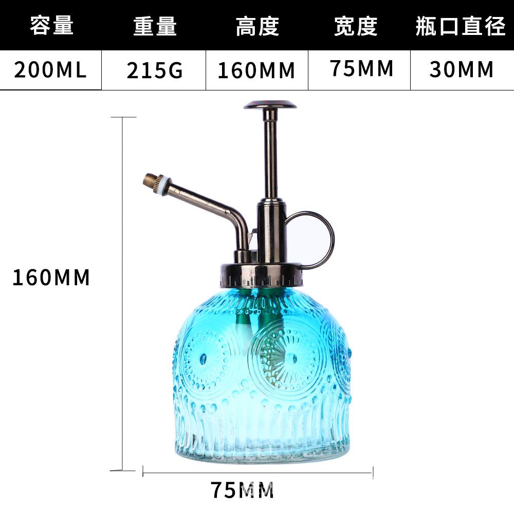 European Colorful Embossed Glass Watering Can Home Gardening Watering Sprinkler Kettle Succulent Plant Spray Can Gardening Decor