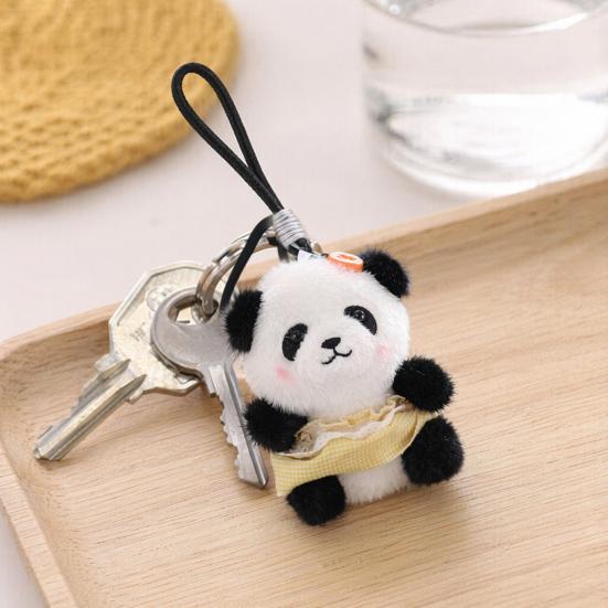 Doll Pendant, Mini Size Portable Keychain Pendant, Soft Velvet Fabric Panda Design Doll, Durable Accessory for Bags Keys Backpacks