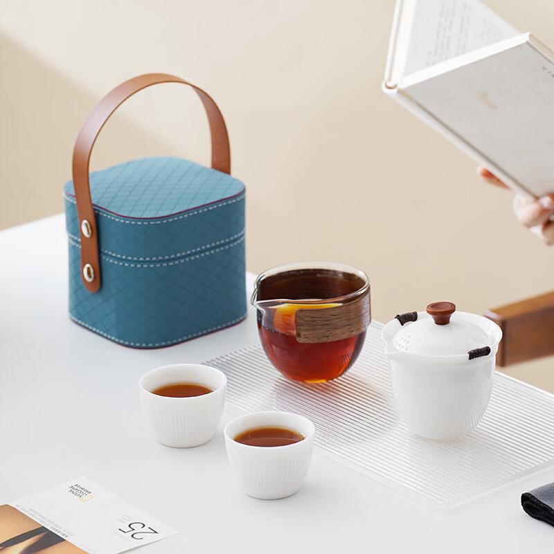 Minimalist Japanese Portable Ceramic Tea Set