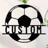 Iron Soccer Ball Wall Art Metal Sculpture Home Decor Sports Fan Gift